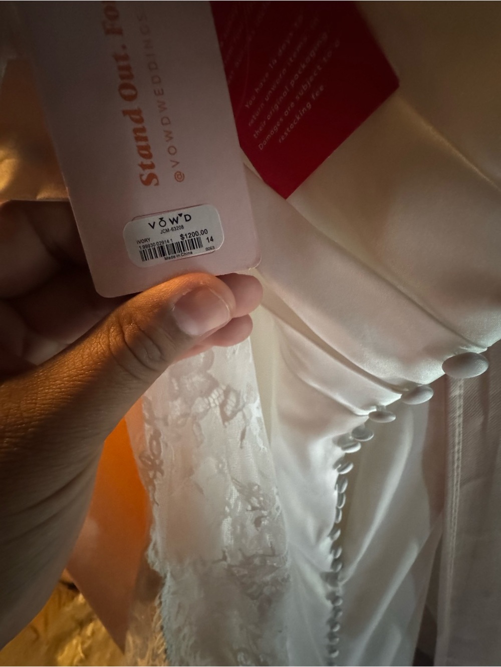 Vowd Ivory Bridal Dress with Lace Accents